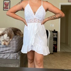 White cover up dress